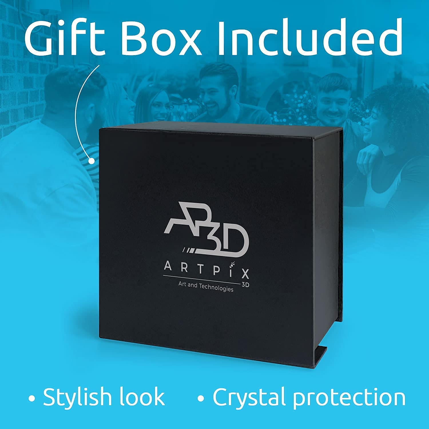 ArtPix 3D Crystal Photo, Personalized Mothers Day Gifts for Mom, Women, Wife, Her, Him, Men, Husband, Grandma, Great Customized Gift With Your Own Photo, Custom Glass 3D Laser Etched Picture Frame