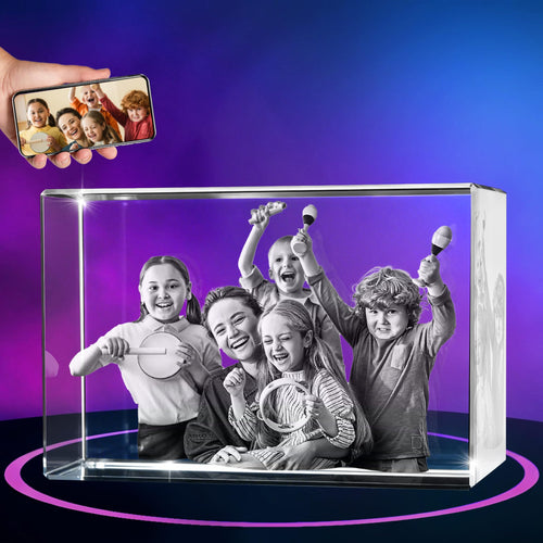 ArtPix 3D Crystal Photo, Personalized Mothers Day Gifts for Mom, Women, Wife, Her, Him, Men, Husband, Grandma, Great Customized Gift With Your Own Photo, Custom Glass 3D Laser Etched Picture Frame